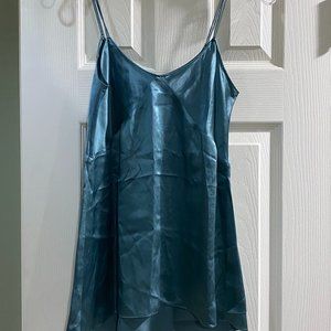 CALVIN KLEIN ladies teal blue silky camisole tank, size 2